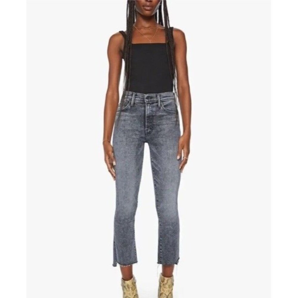 Mother Jeans The Insider Crop Step Fray in Train Stops size 25